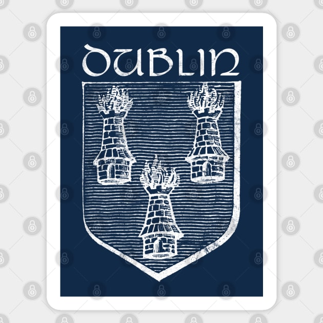 Dublin - Vintage Look Crest Design Sticker by feck!